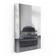 Grey Dodge Challenger in Parking - Bold and Powerful