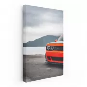 Dodge Challenger in Cloudy Mountain Skies - Bold and Fierce