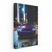 Nighttime Dodge Challenger - Bold and Powerful Drive