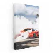 Dodge Charger Racing Through Smoke on Track - Power Unleashed