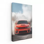 Charger in Smoke: Racing Powerhouse on Track