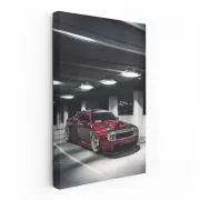 Hellcat Red Dodge in Parking - Power and Performance