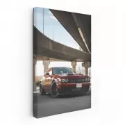 Burgundy Dodge SRT on Bridge - Power and Elegance