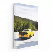 Yellow Dodge SRT in Forest - Speed Meets Nature
