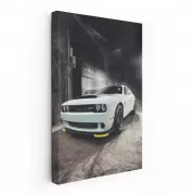 White Dodge in Deserted Building - Rugged and Resilient