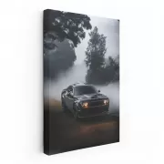 Stealthy Black Dodge in Mist - Power Meets Elegance