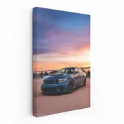 Dodge in Blue at Sunse - Sleek and Bold