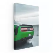 Green Dodge in Parking Lot - Classic Style Ride