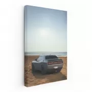 Dodge Grey with Sea Backdrop - Elegant and Bold Design