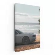 Grey Dodge by Sea - Sleek and Sophisticated Ride