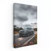 Dodge Cruising Road Under Cloudy Skies - Bold and Rugged