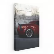 Red Dodge by Concrete Wall - Bold and Dynamic Design