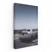 White Dodge Cruising Down Road - Power in Motion