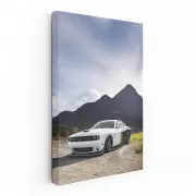 White Dodge in Mountainous Terrain - Rugged Adventure