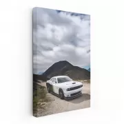 White Dodge in Mountainous Terrain - Rugged and Reliable