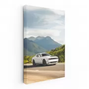 White Dodge in Mountain Terrain - Rugged and Reliable