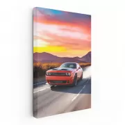Dodge Challenger Cruising - Iconic Muscle Car on Road