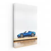 Ferrari 296 GTS Blue on Wooden Parquet - Sporty Elegance