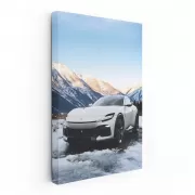 Ferrari Purosangue Amidst Snowy Peaks - Elegance in Motion