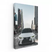 Sleek White Lexus IS 300 F SPORT Gliding Through Urban Streets