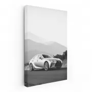 Lexus in Black & White with Mountains - Elegance Unleashed