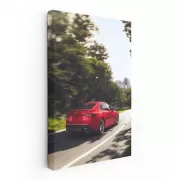 Red Lexus Cruising Highway - Sleek and Powerful Ride