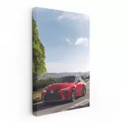 Stylish Red Lexus Cruising Highway - Sleek and Powerful