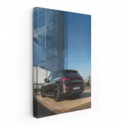 Mercedes with Glass Building Backdrop - Elegant and Bold