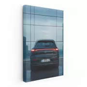 Mercedes in Front of Glass Structure - Sleek and Modern