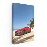 Mustang GT500 Matte Red at Beach - Power and Elegance