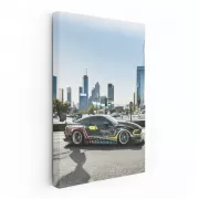 Mustang with Cityscape Background - Power and Elegance