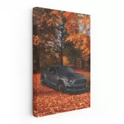 Mustang in Autumn Woods - Blend of Power and Elegance