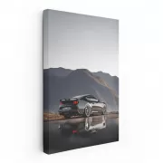 Black Mustang Roaring Through Mountain Roads - Power Unleashed