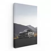 Black Mustang in Mountain Scenery - Power and Elegance