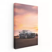 Blue Mustang at Sunset - Iconic American Muscle