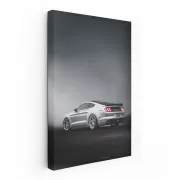 Grey Mustang in Mist - Power and Elegance Unleashed