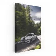 Grey Mustang Roaming Forest - Blend of Power and Grace