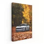 Mustang Roams Autumn Woods - Classic Icon