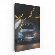 Nighttime Drive: Mustang on Road - Bold and Free