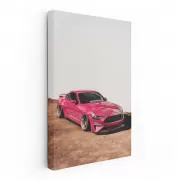 Pink Mustang Roams Mountain Roads - Bold and Free