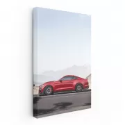 Red Mustang Cruising Mountain Roads - Classic Adventure