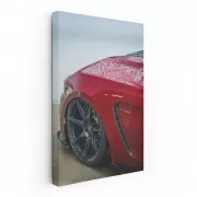 Red Mustang in Rain - Classic Powerhouse