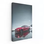 Red Mustang in Rain - Classic Roar on Wet Roads