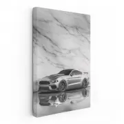 Silver Marble Mustang - Bold and Timeless Elegance