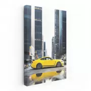 Yellow Mustang in Metropolis - Classic Power and Style