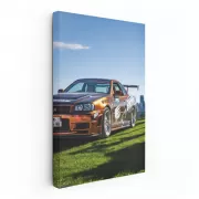 Nissan Skyline GT-R R34 with New York Skyline - Iconic Power