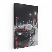 Iconic Nissan Skyline GT-R R34 Shines in Rain - Legendary Performance
