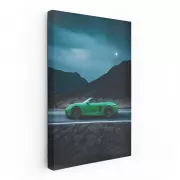 Green Porsche 718 at Dusk in Mountains - Pure Driving Thrill