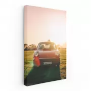 Classic Porsche 911 in Sunset Field - Timeless Elegance