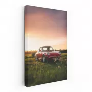 Classic Porsche 911 at Sunset in Field - Timeless Elegance
